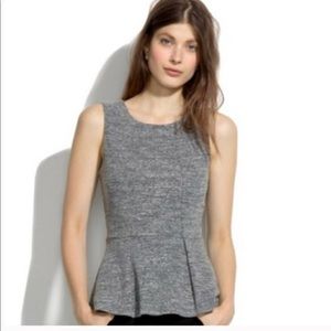 Madewell Grey Peplum Blouse